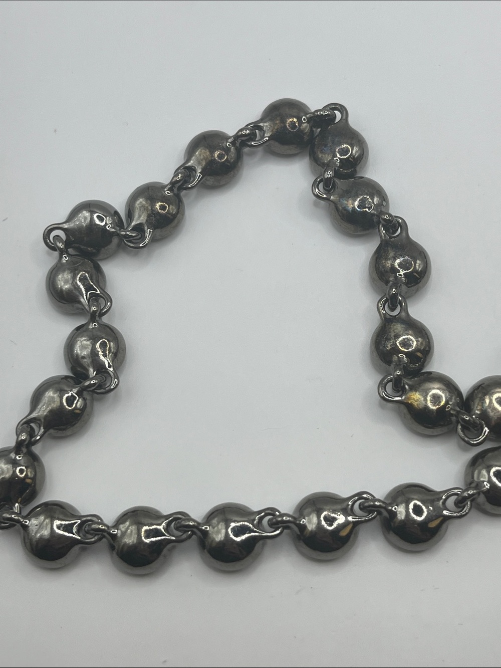 Vintage Givenchy Crystal Link Necklace Rhinestone Headlight Gunmetal- RARE - Picture 13 of 15
